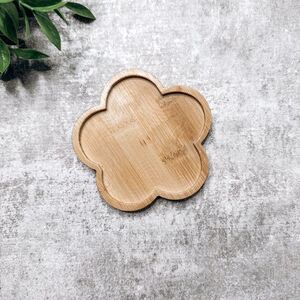 Boutique Small Light Wood Floral Coaster